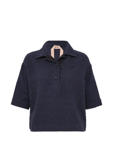  Nº21 Textured Polo Shirt - Blue 