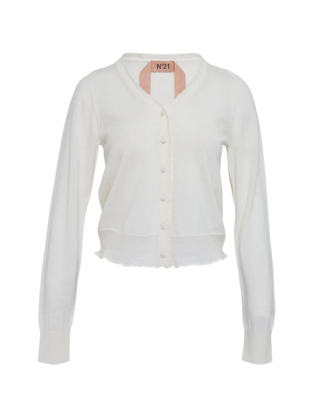  Nº21 V-neck Cardigan - White 