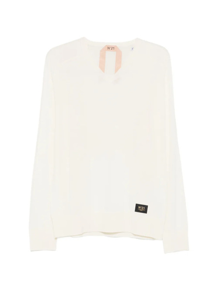 Nº21 V-neck Sweater - Neutrals 