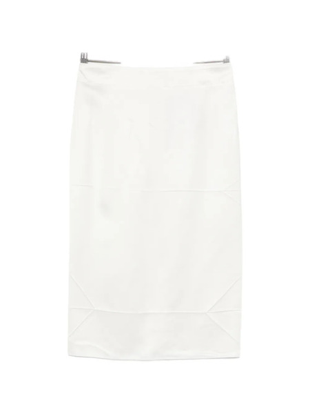 Nº21 Zip-fastening Midi Skirt - White 