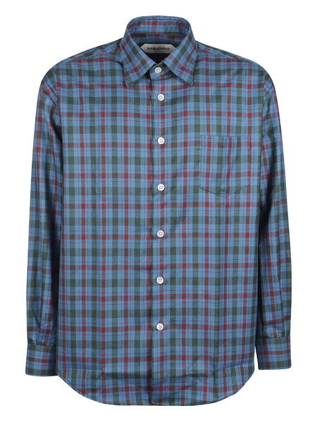 Namacheko Check-pattern Long-sleeve Shirt - Blue 