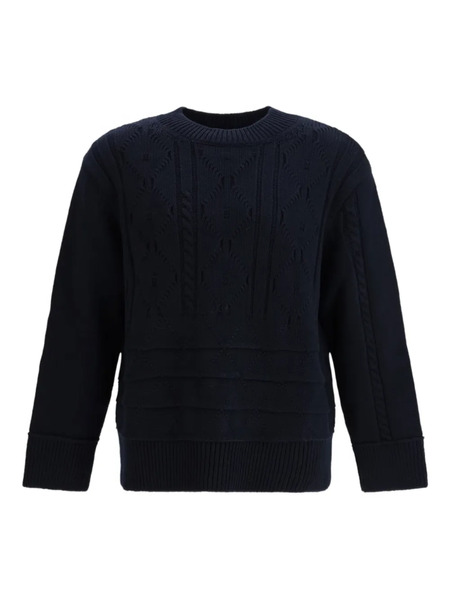  Namacheko Osterly Cable-knit Elbow-patch Sweater - Blue 