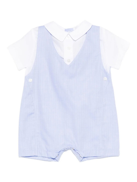  Nanan Buttoned Herringbone Romper - Blue 