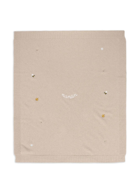  Nanan Embroidered-logo Blanket - Neutrals 