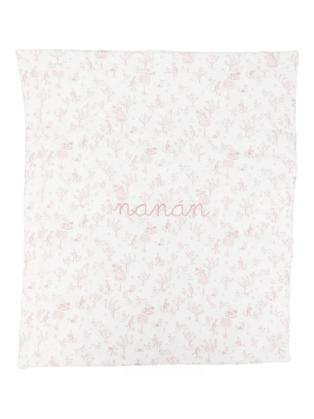  Nanan Logo-embroidered Blanket - Neutrals 