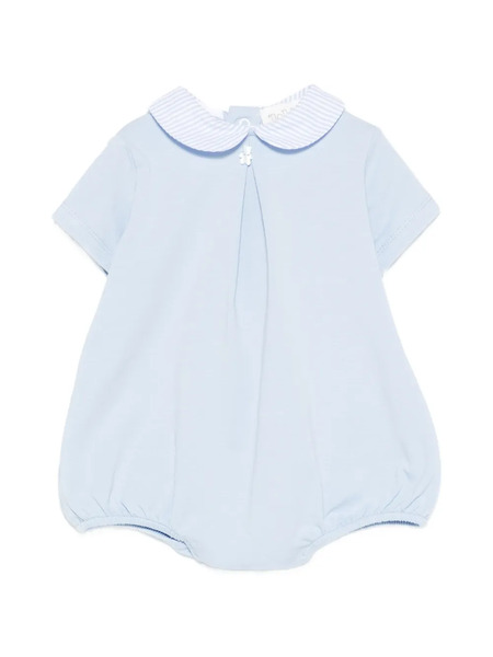  Nanan Striped-collar Romper - Blue 