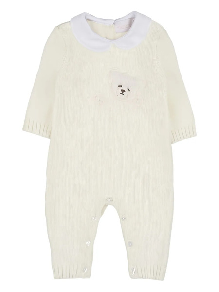  Nanan Teddy Bear-appliqué Romper - Neutrals 