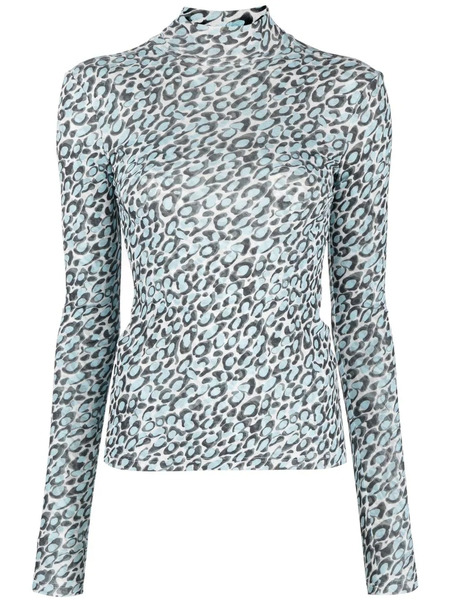  Nanushka Back Cut-out Patterned Top - Blue 