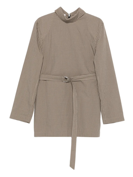  Nanushka Belted Check-pattern Mini Dress - Brown 