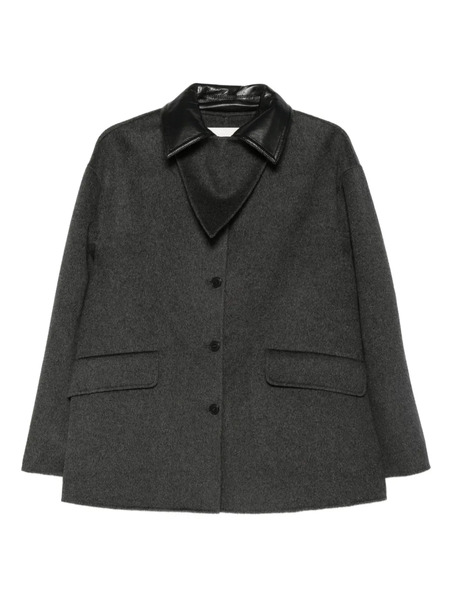  Nanushka Contrast-collar Wool Jacket - Grey 