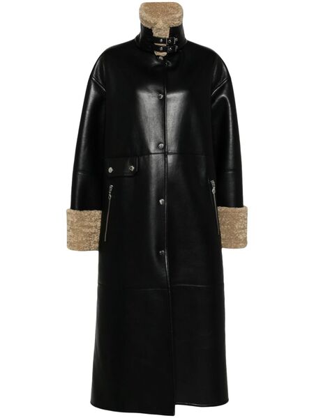  Nanushka Faux-shearling-trim Coat - Black 