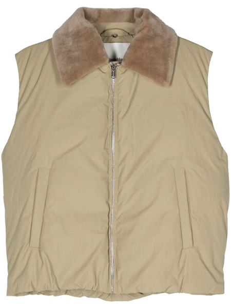  Nanushka Fleece-collar Padded Gilet - Neutrals 