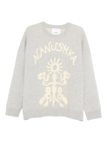  Nanushka Floral-embroidered Sweater - Grey 