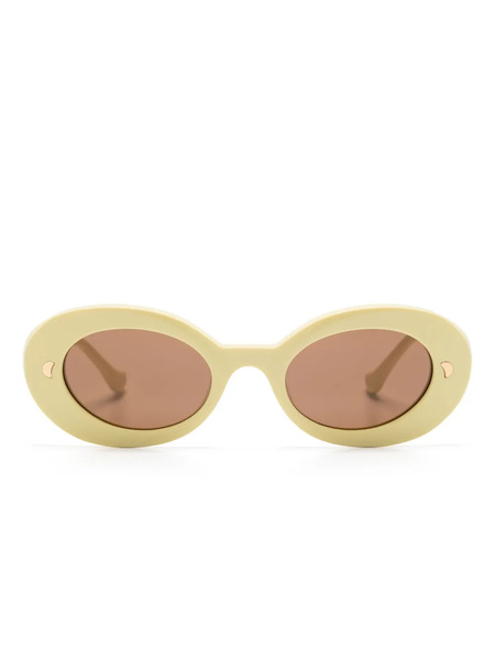  Nanushka Giva Oval-frame Sunglasses - Yellow 