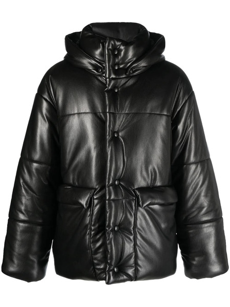  Nanushka Hide Faux-leather Puffer Jacket - Black 