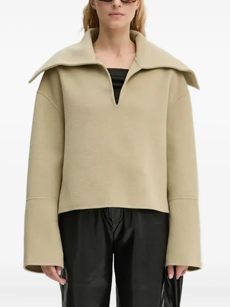  Nanushka Oversized-collar Top - Neutrals 