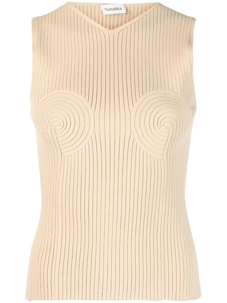  Nanushka Shaped-bustier Knitted Top - Brown 
