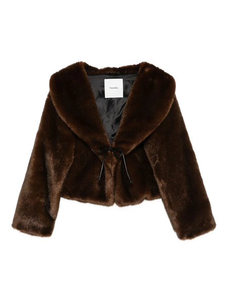  Nanushka Shawl-collar Tie-fastening Jacket - Brown 