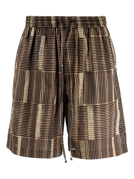  Nanushka Striped Elasticated-waist Shorts - Brown 