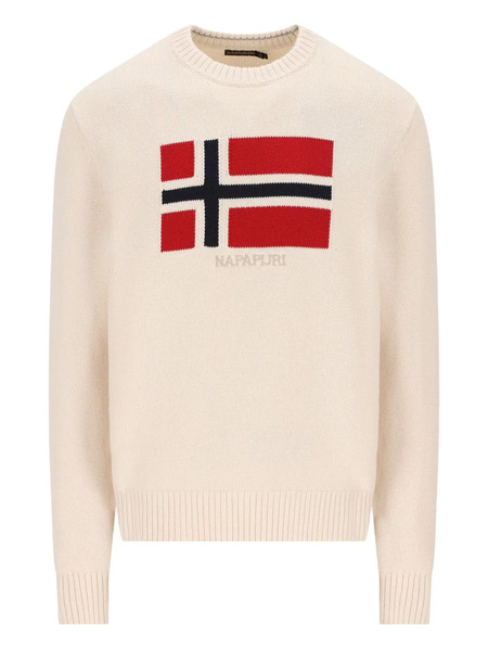  Napapijri Flag-embellishment Sweater - Neutrals 
