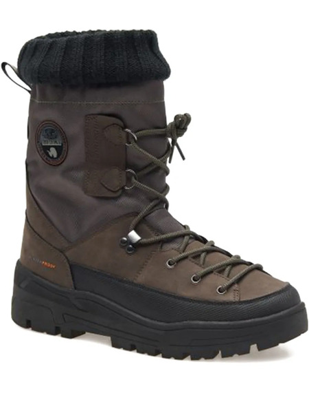  Napapijri Knitted-panel Boots - Brown 