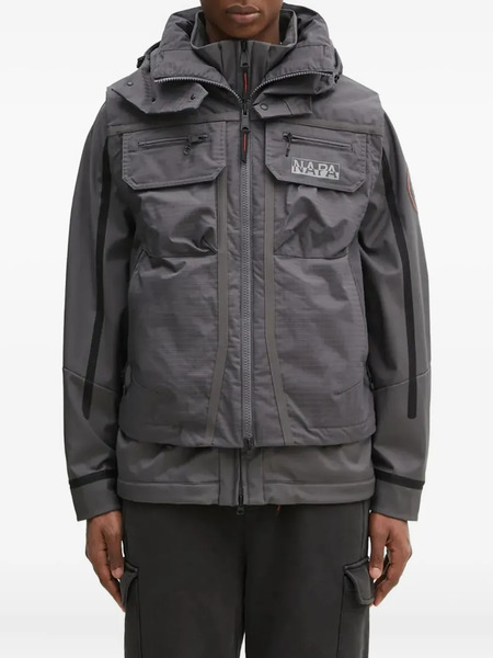  Napapijri Logo-print Layered Jacket - Grey 