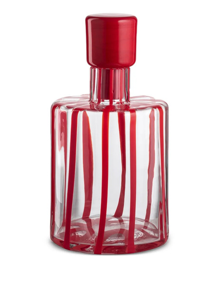  Nasonmoretti Cyrcus Striped Glass Bottle (11cm X 20cm) - White 