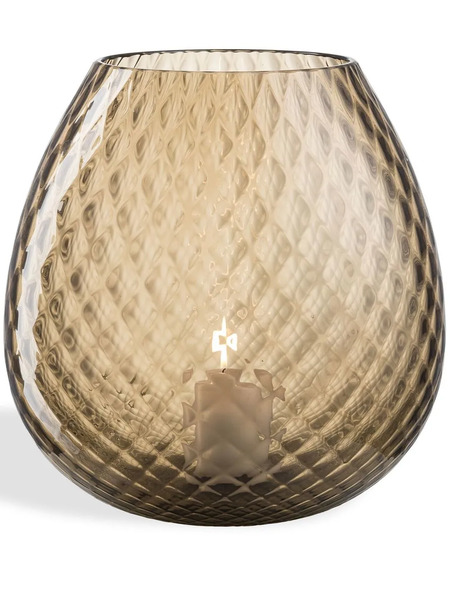  Nasonmoretti Macramé Glass Candle Holder - Brown 