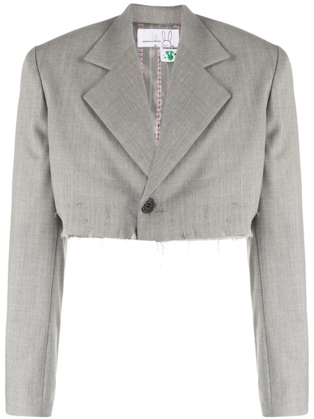  Natasha Zinko Peak-lapels Cropped Blazer - Grey 
