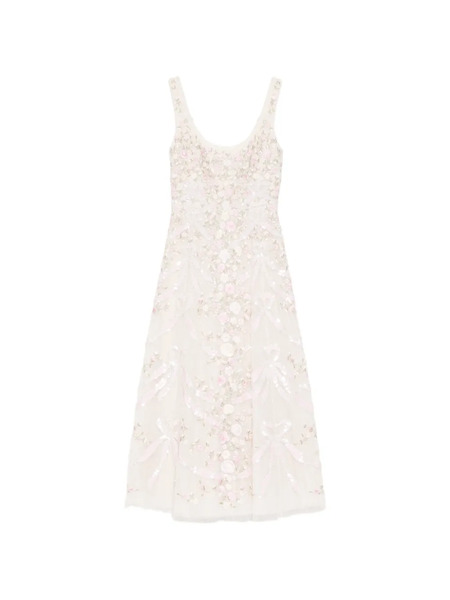  Needle & Thread Floral-embroidered Dress - Neutrals 