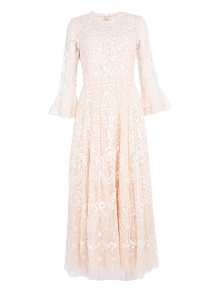  Needle & Thread Flower-embellishment Maxi Dress - Neutrals 