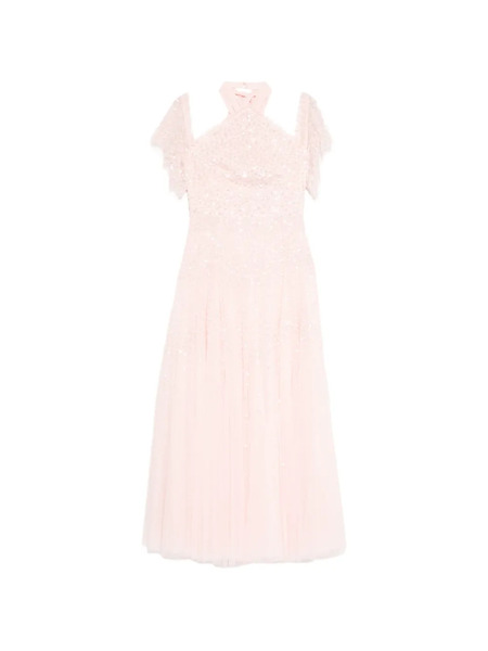  Needle & Thread Scallop Sequin Halter-neck Gown - Pink 