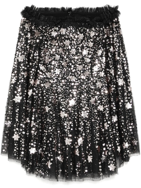  Needle & Thread Shooting Stars Mini Dress - Black 