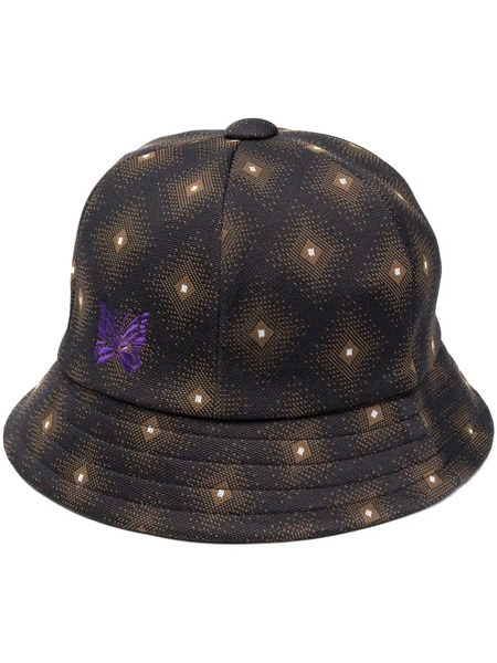  Needles Bermuda Embroidered-butterfly Bucket Hat - Black 