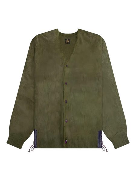  Needles Leather-patch Cardigan - Green 