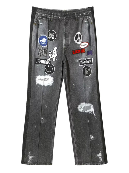  Needles Patch-detailing Track Jeans - Black 