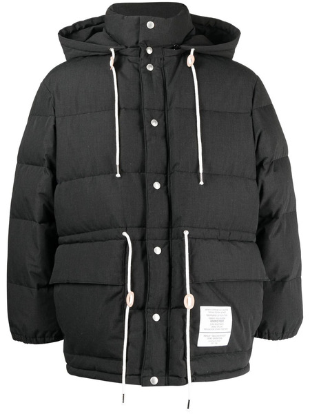  Neighborhood Drawstring-fastened Padded Jacket - Black 