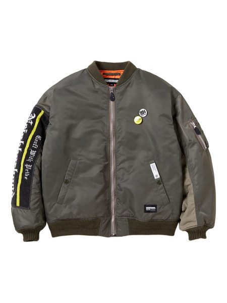  Neighborhood Embroidered-patch Bomber Jacket - Green 