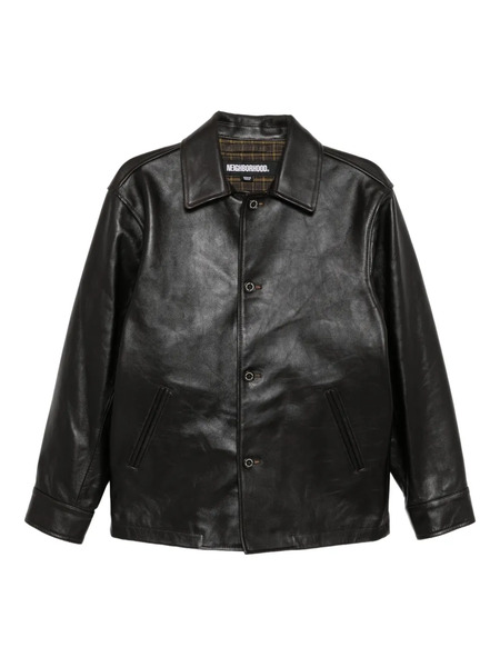  Neighborhood Leather Jacket - Brown 