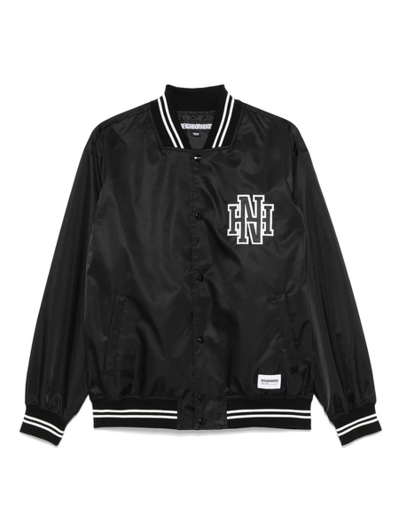  Neighborhood Logo-patch Baseball Jacket - Black 