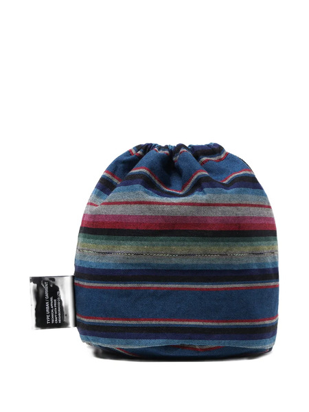  Neighborhood Striped Drawstring Messenger Bag - Blue 