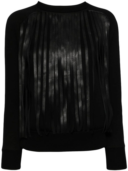  Neil Barrett Fringed Long-sleeve Sweatshirt - Black 