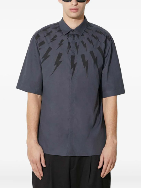  Neil Barrett Lightning Bolt Shirt - Blue 