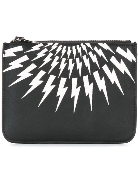  Neil Barrett 'thunder' Zip Coin Pouch - Black 