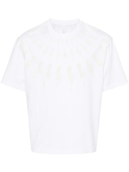  Neil Barrett Thunderbolt-print Cotton T-shirt - White 