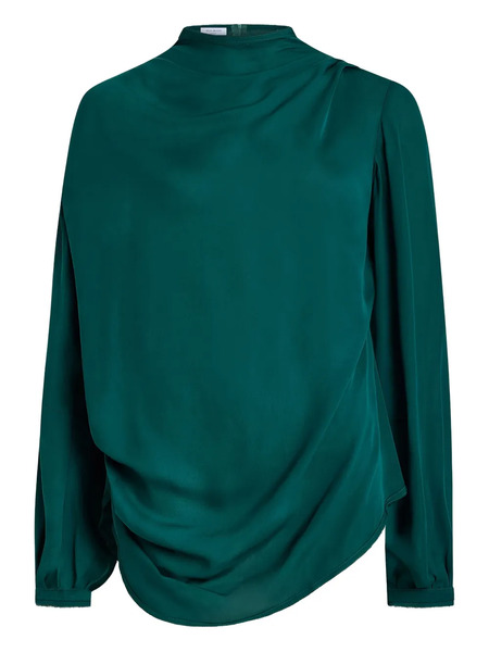  Nells Nelson Mila Drape Silk Blouse - Green 