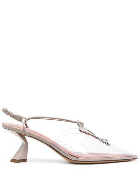  Nensi Dojaka Crystal-embellished Pvc Slingback Sandals - Neutrals 