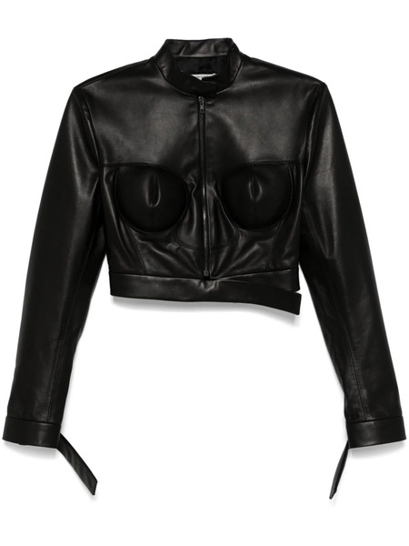  Nensi Dojaka Leather Jacket - Black 