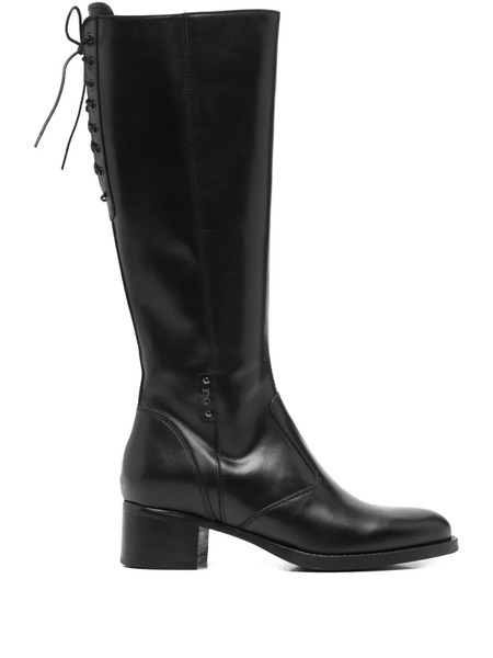  Nero Giardini Lace-up Leather Boots - Black 