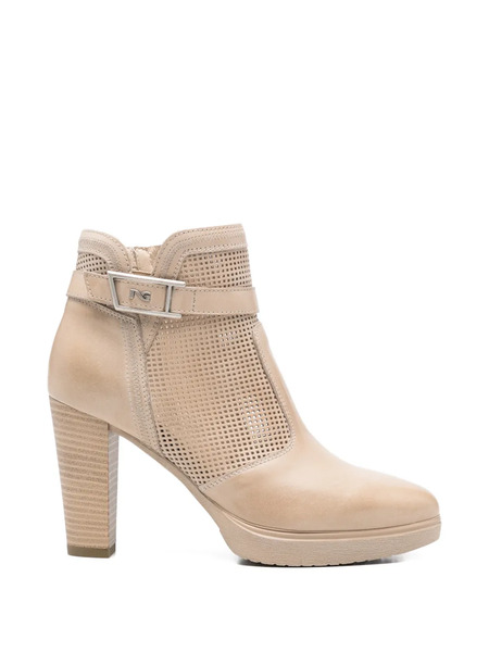  Nero Giardini Perforated Buckled Leather Boots - Neutrals 